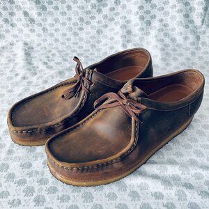 Clarks Original Wallabee Beeswax Leather Men's 13M Shoes Natural Crepe Sole